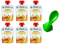 Humana Organic Mus jabłko & banan po 6. miesiącu ZESTAW 6 x 90 g + ŁYŻECZKA DO MUSÓW GRATIS!