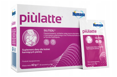 Humana Piùlatte Suplement diety dla kobiet karmiących piersią 40 g (8 x 5 g)