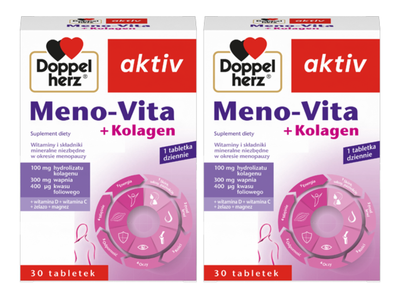 Doppelherz Aktiv Meno Vita + kolagen MENOPAUZA ZESTAW 2 x 30 tabletek
