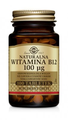 Solgar Witamina B12 naturalna 0,1mg 100tab