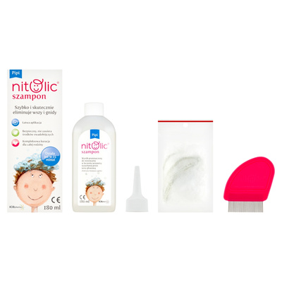 Pipi Nitolic Szampon SKUTECZNA WALKA Z WSZAMI I GNIDAMI 180 ml