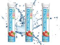 ActivLab Elektrolity Junior dla dzieci NAWODNIENIE smak truskawkowy ZESTAW 3 x 20 tabletek musujących