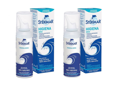 STERIMAR Sterimar Higiena Nosa WODA MORSKA spray fizjologiczny do nosa ZESTAW 2 x 50 ml