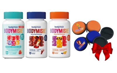 Bodymax Bodymisie żelki owocowe + cola + z wapniem 3 sztuki + PORTFELIK GRATIS!