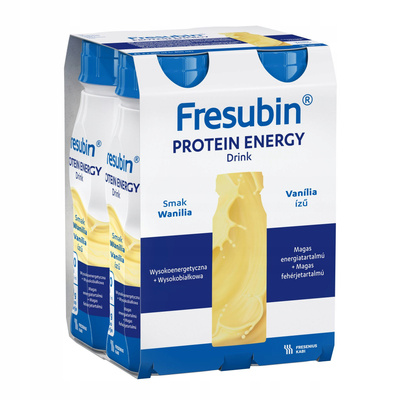 Fresubin® Protein Energy Drink,  smak waniliowy 4 x 200ml. Żywność specjalnego przeznaczenia medycznego. Bogata w białko 