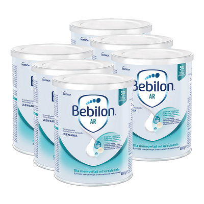 Bebilon AR Żywność specjalnego przeznaczenia medycznego dla niemowląt od urodzenia ZESTAW 6 x 400 g