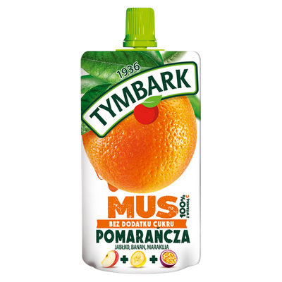 Tymbark Mus 100 % z owoców 3 różne smaki zdrowe przekąski 6x120 g