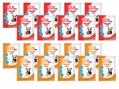 LiLy oranżadka BEZ CUKRU ZESTAW o smaku truskawkowym i pomarańczowym 20 x 15 g