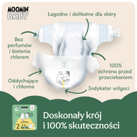 Moomin Baby 2 Newborn 3–6 kg (56 szt), eko pieluszki + CHUSTECZKI BEGGS GRATIS!