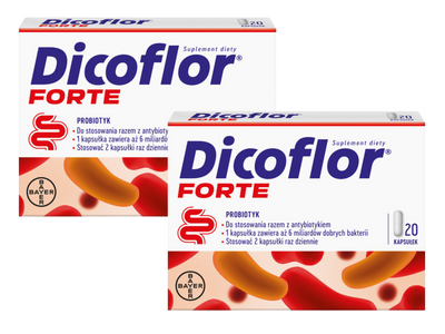 Dicoflor Forte probiotyk 6 milardów bakterii ZESTAW 2 x 20 kapsułek