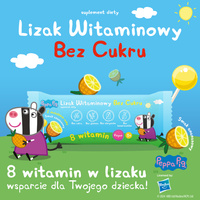 Lizaki witaminowe Świnka Peppa BEZ CUKRU smak ananasowy 1 sztuka