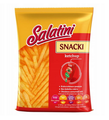 Salatini Zdrowe chipsy smak ketchupowy zdrowa przekąska 25 g