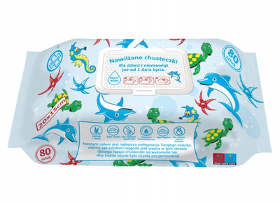 Testeo nawilżane chusteczki dla dzieci 99,8% wody 80 sztuk