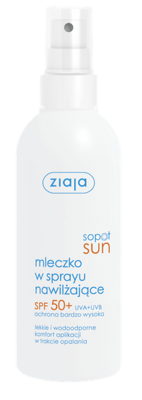 Ziaja mleczko w sprayu nawilżające SPF 50+ UVA + UVB ochrona bardzo wysoka 170 ml