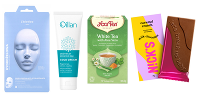 Zestaw świąteczny dla pracownika DLA NIEJ maseczka, krem do rąk, herabata, czekolada + opakowanie prezentowe