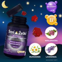 Sen Żelki melatonina z walerianą SPOKOJNY SEN SZYBKIE USYPIANIE 60 sztuk