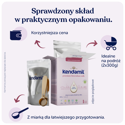 Kendamil Premium Box 1 mleko dla niemowląt od urodzenia ZESTAW 2 x 600 g