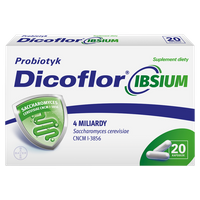 Dicoflor Ibsium dla dzieci dorosłych probiotyk jelito drażliwe 20 kapsułek 2 + 1 GRATIS + podkładka 5 w 1 GRATIS!