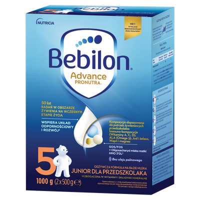 Bebilon 5 Advance Pronutra Junior Formuła na bazie mleka dla przedszkolaka 1000 g 