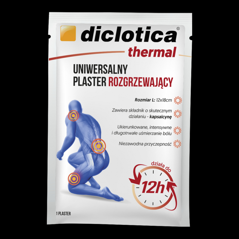 Diclotica thermal plaster rozgrzewający rozmiar L 12 x 18 cm 1 sztuka