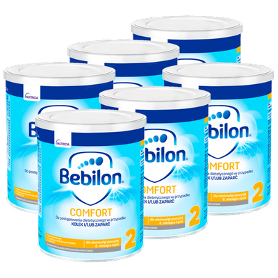 Bebilon Comfort 2 Żywność specjalnego przeznaczenia medycznego dla niemowląt od 6. miesiąca ZESTAW 6x400 g