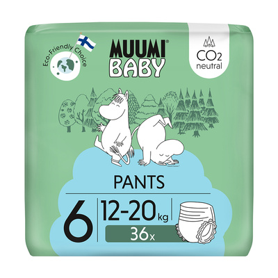 Muumi Baby Pants 6 Junior 12-20 kg (36 szt), eko pieluchomajtki