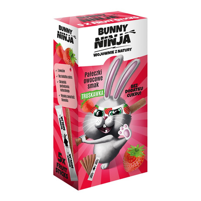 Bunny Ninja przekąski owocowe w kształcie pałeczek truskawkowych 5 x 10 g