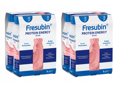 Fresubin® Protein Energy Drink,  smak poziomkowy 8 x 200ml. Żywność specjalnego przeznaczenia medycznego. Bogata w białko 