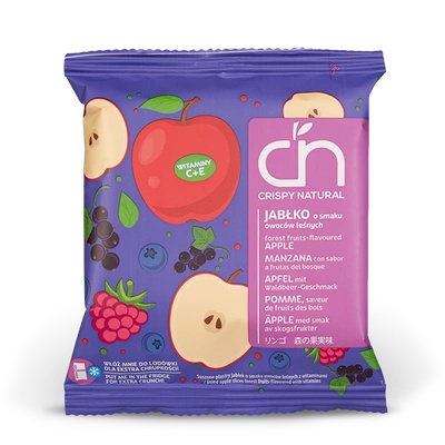 Crispy Naturals Jabłka ze smakiem owoce leśne z witaminami chipsy 18 g