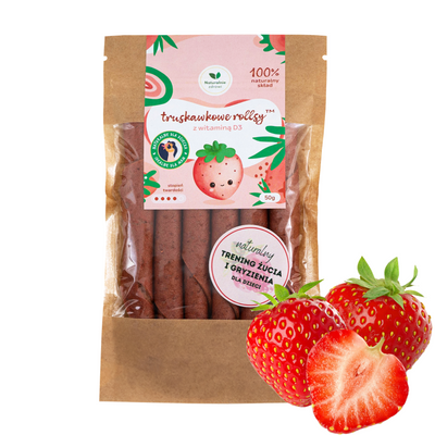 Truskawkowe rollsy z witaminą D3 z lanoliny ZESTAW 3 x 50 g