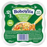 BoboVita Ratatouille drobiowe z kaszą bulgur po 12 miesiącu ZESTAW 6 x 250 g