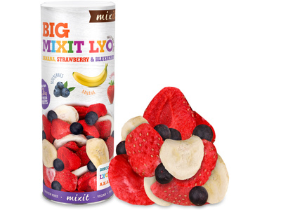 MIXIT duże chrupiące owoce banan, truskawka, jagoda 160 g