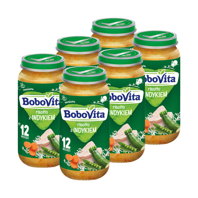 Obiadek dla dziecka BoboVita Junior Risotto z indykiem 1-3 lata ZESTAW 6x250g