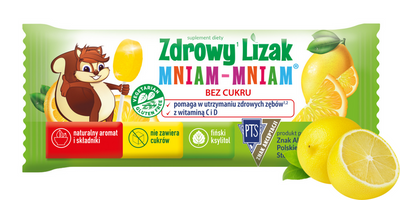 Zdrowy lizak dla dzieci mniam mniam z WITAMINAMI różne smaki mix ZESTAW 8 sztuk