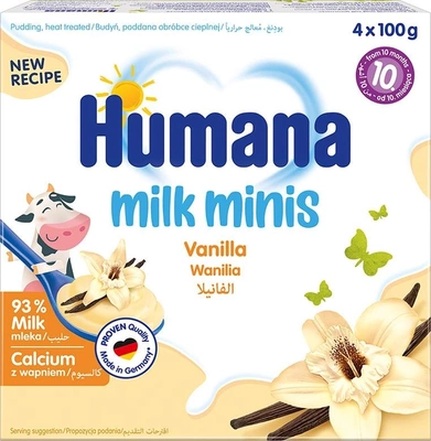Humana Milk Minis Budyń waniliowy po 8. miesiącu 400 g (4 x 100 g)