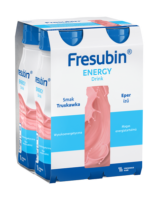 Fresubin® Energy Drink, smak truskawkowy, 4 x 200 ml.  Żywność specjalnego przeznaczenia medycznego. Dieta na Start