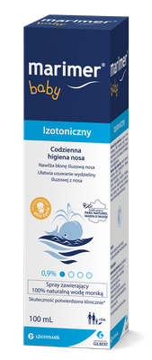 Marimer Baby, woda morska izotoniczna spray do nosa od urodzenia 100 ml