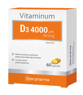 Starpharma Vitaminum D3 4000 strong odporność DUŻA DAWKA 60 kapsułek