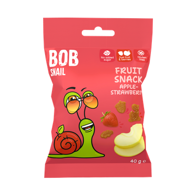 Bob Snail owocowa przekąska o smaku jabłkowo-truskawkowym ZDROWE PRZEKĄSKI 40 g