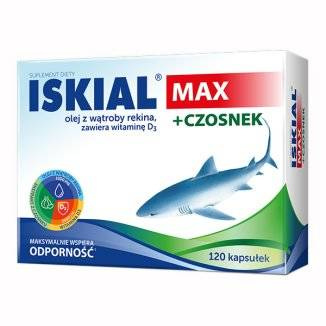 Iskial Max olej z wątroby rekina z witaminą D i czosnkiem 120kaps