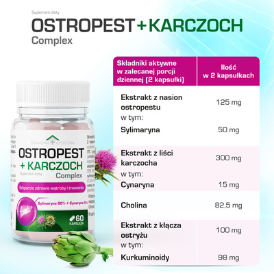 Ostropest + Karczoch Complex TRAWIENIE WĄTROBA 60 kapsułek
