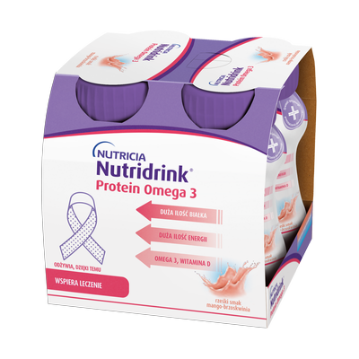 Nutridrink Protein Omega-3 o smaku mango-brzoskwinia 4x125 ml