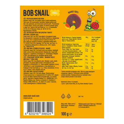 Bob Snail Rollsy owocowe Mango 100 g