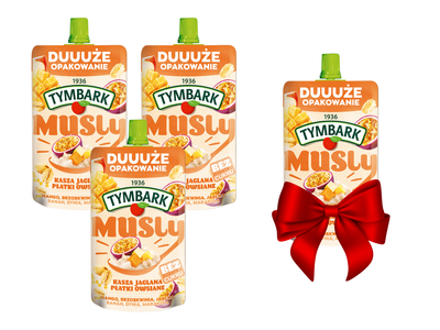 Tymbark Musly kasza jaglana płatki owsiane mango brzoskwinia jabłko banan dynia marakuja 170 g ZESTAW 3 + 1 GRATIS!