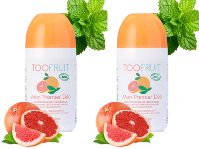 TOOFRUIT dezodorant w kulce dla dzieci - grejpfrut i mięta ZESTAW 2 x 50 ml
