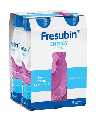 Fresubin® Energy Drink, smak czarna porzeczka, 4 x 200 ml.  Żywność specjalnego przeznaczenia medycznego. Dieta na Start