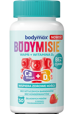 Bodymax Bodymisie żelki owocowe + cola + z wapniem 3 sztuki + PORTFELIK GRATIS!
