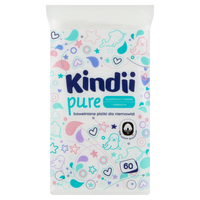 Kindii Pure Bawełniane płatki dla niemowląt ZESTAW 5 x 60 sztuk