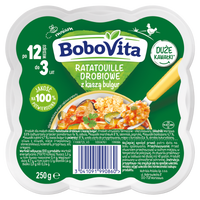 BoboVita Ratatouille drobiowe i Kluseczki z wołowiną po burgundzku ZESTAW 6 x 250 g