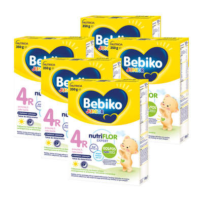 Bebiko Junior 4R Odżywcza formuła na bazie mleka dla dzieci powyżej 2. roku życia ZESTAW 5 x 350 g